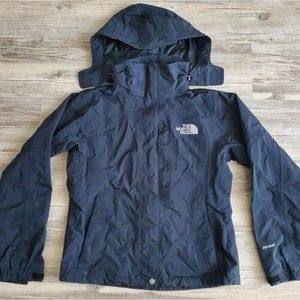 The North Face Womens Hyvent Windbreaker Jacket Black Waterproof Rain Coat Sz XS